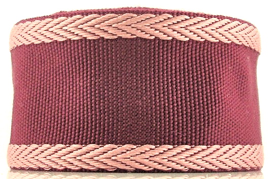 wwj517 1 1/2" (3 yds)  Linen Look- Maroon/Mauve edge